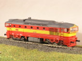 Maketa motorové lokomotivy 754 008-1 drah ČSD