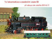 Parní lokomotiva 423 ČSD + vůz BI zdarma!
