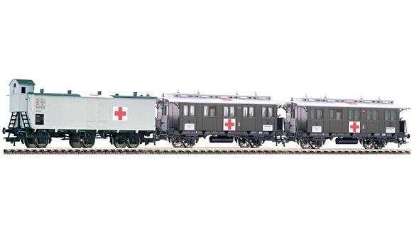 Set - 3 vagóny červený kříž - K.P.E.V.