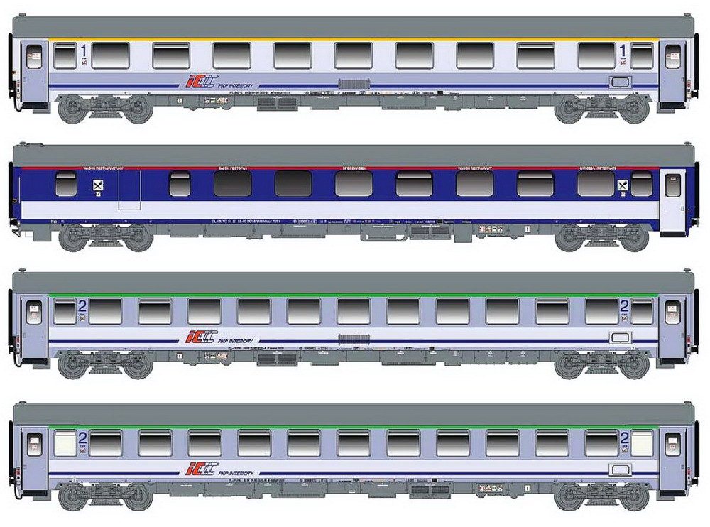 Set 4 rychlíkových vozů PKP ,,Polonia"