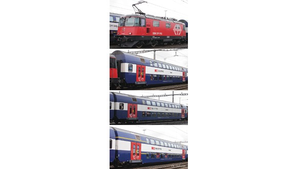 Elektrická lokomotiva Re 420 se 3 vagony - zvuková