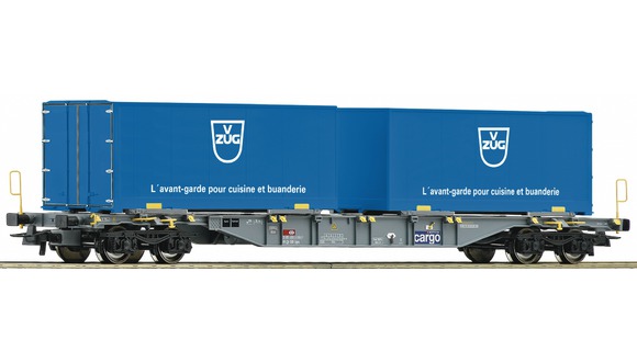 Plošinový vůz s kontejnery 