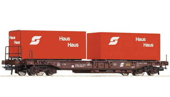 Plošinový vůz s kontejnery - Haus