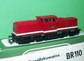 Dieselová lokomotiva BR 110 DR vitrinový model Berliner  TT Bahn (TT)
