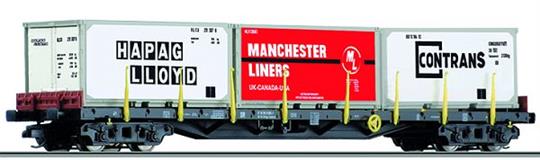 Kontejnerový vagon Rgs-z se 3 kontejnery 20"