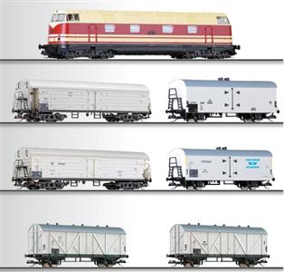 Set obsahující lokomotivu V180 a 6 chladírenských vagonů