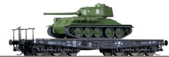  Plošinový vůz Px ložený tankem T34 / 85 ČSD (TILLIG TT BAHN )