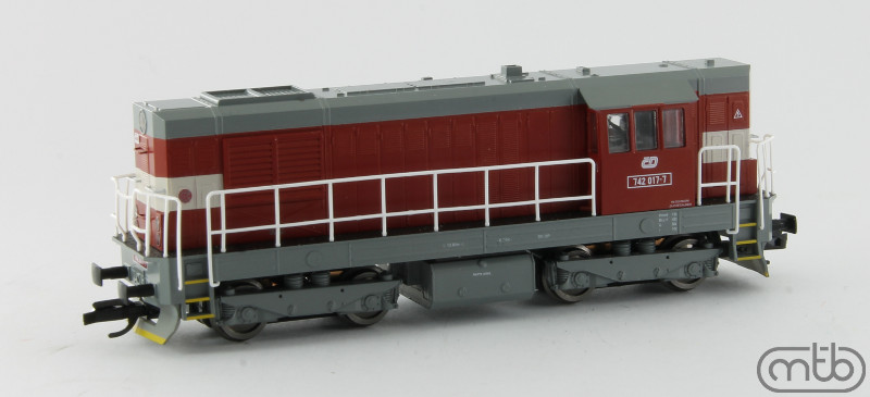 Model dieselové lokomotivy TT742 017 ČD MTB Model (TT)