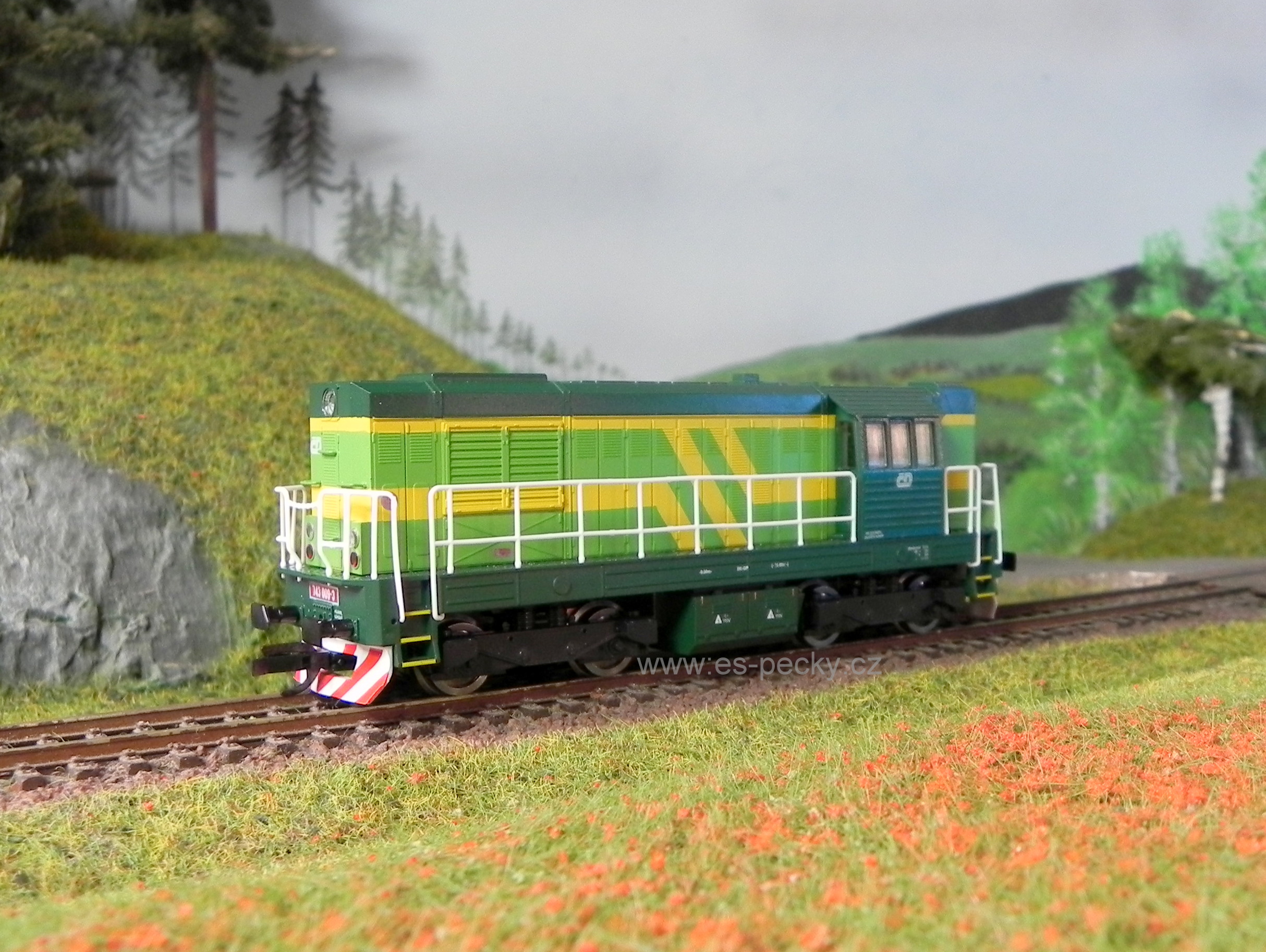 Model dieselové lokomotivy TT 743 009 ČSD MTB Model