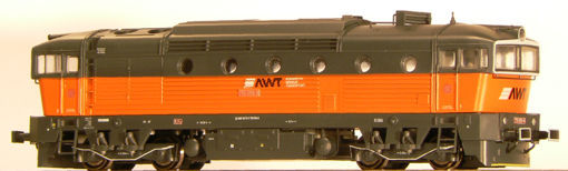 Model dieselové lokomotivy Brejlovec AWT (HO)