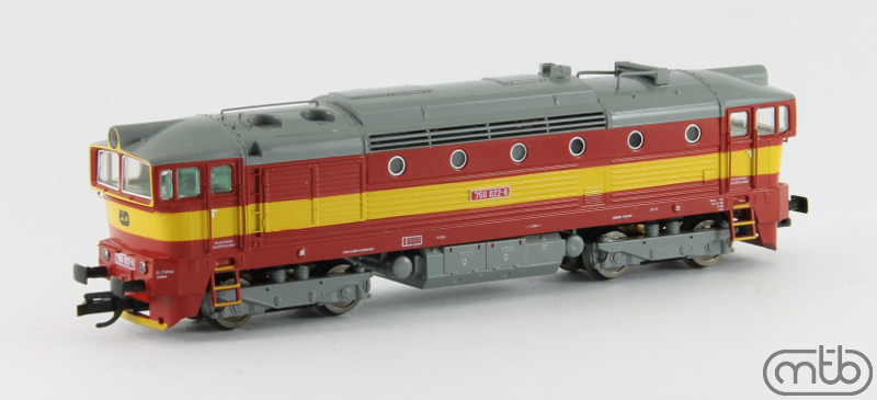 Model dieselové lokomotivy 750 022 ČD (TT)