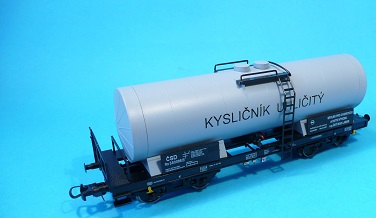 Cisternový vůz řady Ra ČSD Kysličník uhličitý,Bramos3580 02, modelová železnice/HO/
