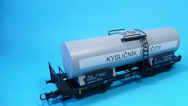 Cisternový vůz řady Ra ČSD Kysličník uhličitý, Bramos3580 01, modelová železnice/HO/