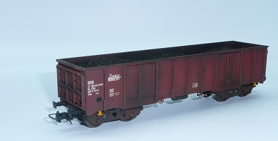 Vagon Vsa/Eas patina ČSD - ČD, náklad uhlí, BramosH-7001, modelová železnice/HO/