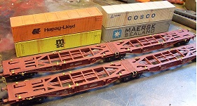 TT- Sestavený model kontejnerového vagonu Sggmrss