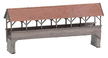 Můstek dřevěný se střechou do diorámy (1/72), HO