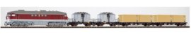 PIKO - Analogový set obsahující dieselovou lokomotivu BR 130 a 4 nákladní vozy (bez kolejí) (TT)