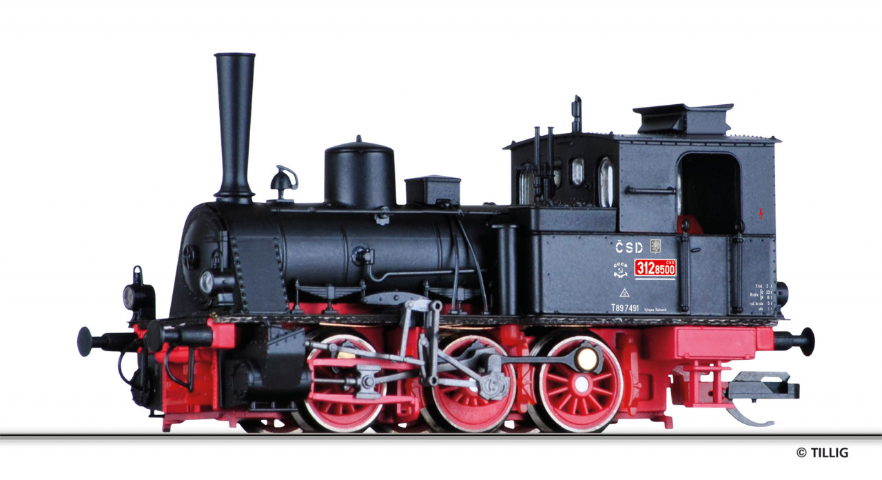  04244 Tillig TT Bahn - Parní lokomotiva řady 312.8500 (TT)