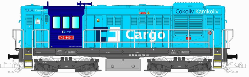 501577  TT - dieselová lokomotiva 742.440-1 ČD Cargo Kocour / Tillig 501577