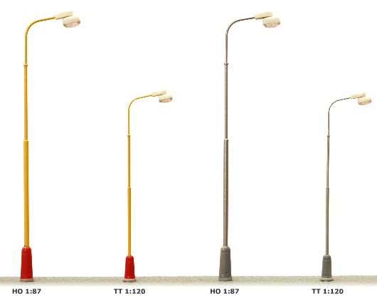 TT Pouliční lampa - žlutý ocelový stožár, bílá LED