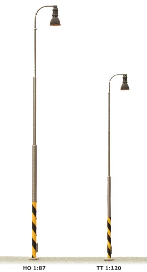H0 Nádražní lampa na ocelovém stožáru žlutá LED