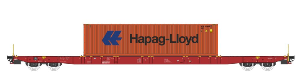 96010005 Igra Model - Plošinový vůz SGGNSS 80 ložený 1x kontejnerem s potiskem "Hapag Lloyd"