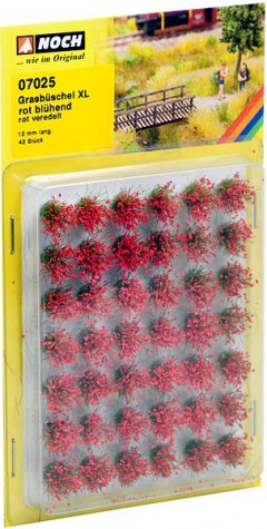 Tráva trsy XL kvetoucí rostliny červené 12mm 42 ks