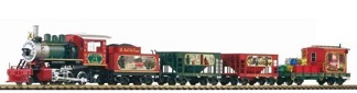 37122 PIKO - Start set s parní lokomotivou a 4 nákladními vozy s vánoční tématikou, ovál kolejí a tr