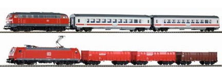 H0 Digitální set - vlak s lokomotivou BR218 a BR185 DBAG s kolejemi - PIKO 59011