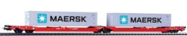 54775 PIKO - Souprava dvou plošinových vozů ložené 2 kontejnery Maersk 40', Wascosa