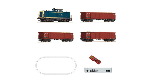 Digitální set lokomotiva vagony + koleje a centrála Roco HO