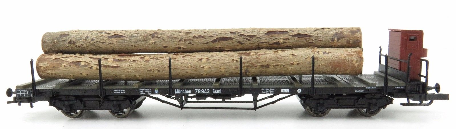 Plošinový nákladní vagón se dřevem lze sundat (ROCO)