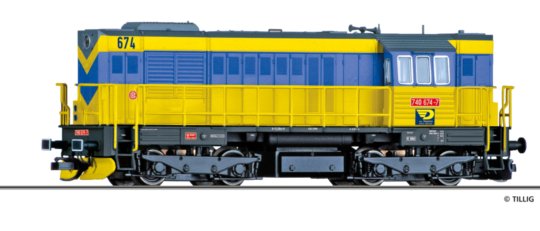 02764 Tillig TT Bahn - Dieselová lokomotiva řady 740