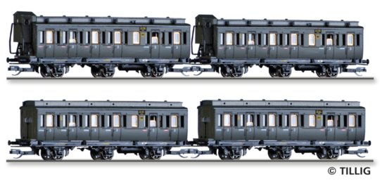 01815 Tillig TT Bahn - 4-dílný set oddílových vozů