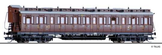13165 Tillig TT Bahn - Oddílový vůz 3. třídy s brzdařskou budkou