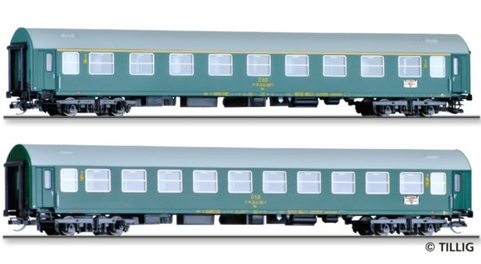 01803 Tillig TT Bahn - Souprava dvou rychlíkových vozů typ Y/B 70 „Vindobona 3“