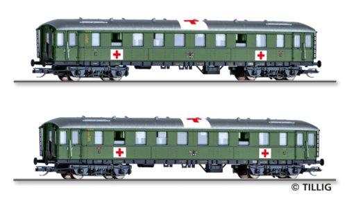 01812 Tillig TT Bahn - 3-dílný set rychlíkových vozů „Lazarettzug“