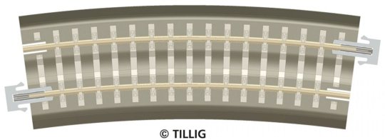 83782 Tillig TT Bahn - BR3-ü - oblouková kolej R 396 mm, dřevěné pražce