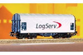 Vagón s posunovací plachtou Shimmns "log-Serv" DB AG