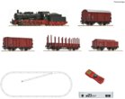51318 Roco - Digitální startset obsahující parní lokomotivu BR 57 a 4 nákladní vozy, kolejový ovál s