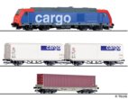 01501 Tillig TT Bahn - Start set s dieselovou lokomotivou TRAXX a třemi nákladními vozy, ovál kolejí