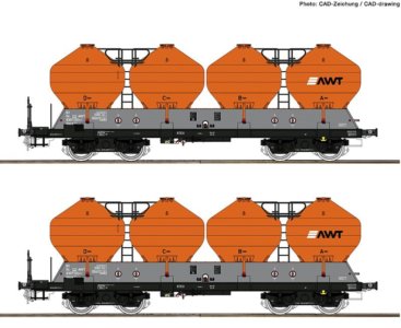 77002 Roco - Souprava dvou vozů na přepravu cementu Uacs