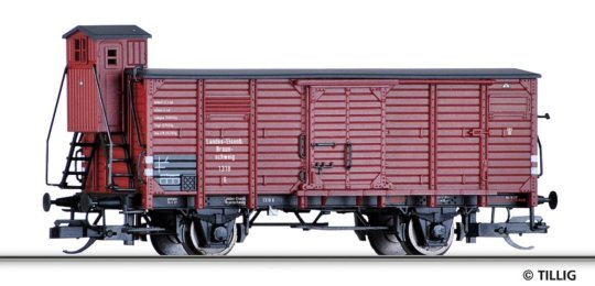 17933 Tillig TT Bahn - Krytý nákladní vůz G "Braunschweigischen Landes-Eisenbahn"