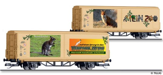 14849 Tillig TT Bahn - Vůz s posuvnými bočnicemi Hbis-tt „Mein Zoo“