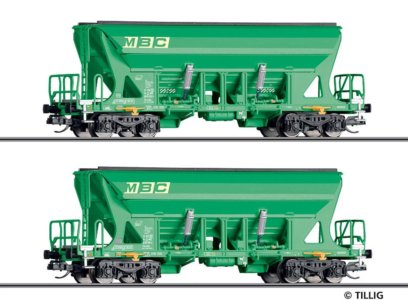 01055 Tillig TT Bahn - Souprava dvou výsypných vozů Faccns "MBC"