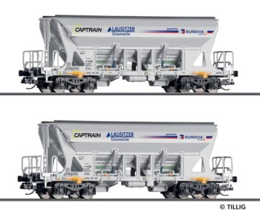 01054 Tillig TT Bahn - Souprava dvou výsypných vozů Faccns Captrain / Eurovia