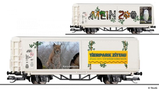 14852 Tillig TT Bahn - Vůz s posuvnými bočnicemi Hbis-tt "Mein Zoo"