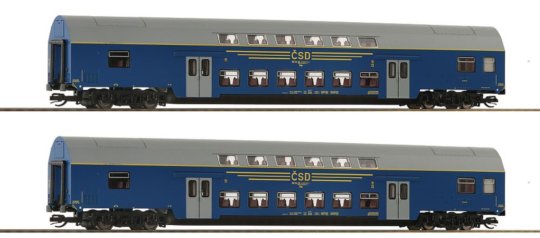 Roco 6280027 - Souprava dvou patrových vozů 2.třídy Bap TT