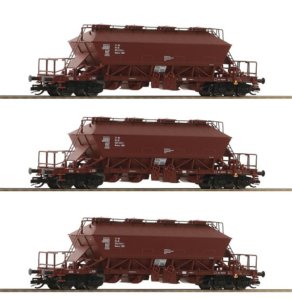 6680018 Roco - 3- dílný set vozů na přepravu sypkých hmot Uaoos-y