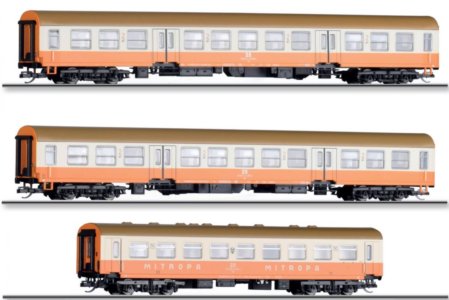 70061 Tillig H0 Bahn - 3- dílný set rychlíkových vozů „Museums-Städteexpress Erfurter Bahnservice Gm